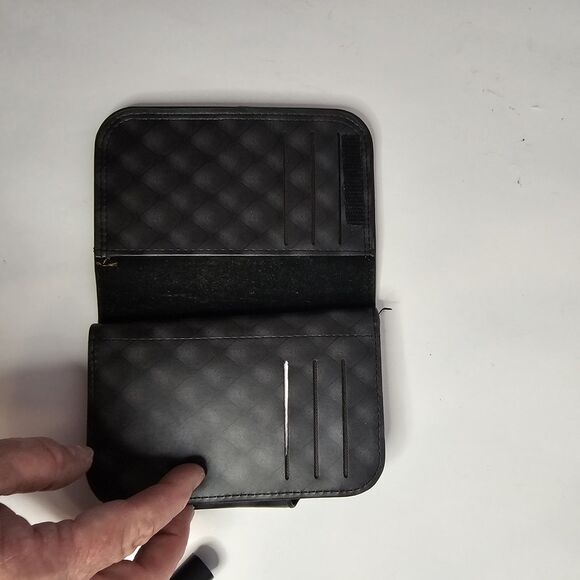 501 Mens Bense Wallet Black With Brown Riveted Snap Closure Credit Card H0358 - Picture 5 of 9